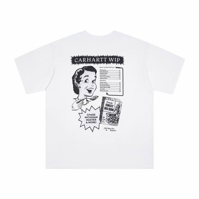 4041# Carhartt Wip 卡哈特 25Ss官网大印花男女同款颜色：白 码数：S M L Xl 面料：潮牌双纱260克