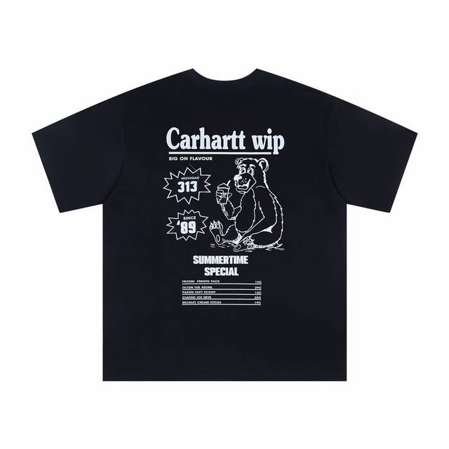 4040# Carhartt Wip 卡哈特 25Ss官网大印花男女同款颜色：黑 码数：S M L Xl 面料：潮牌双纱260克