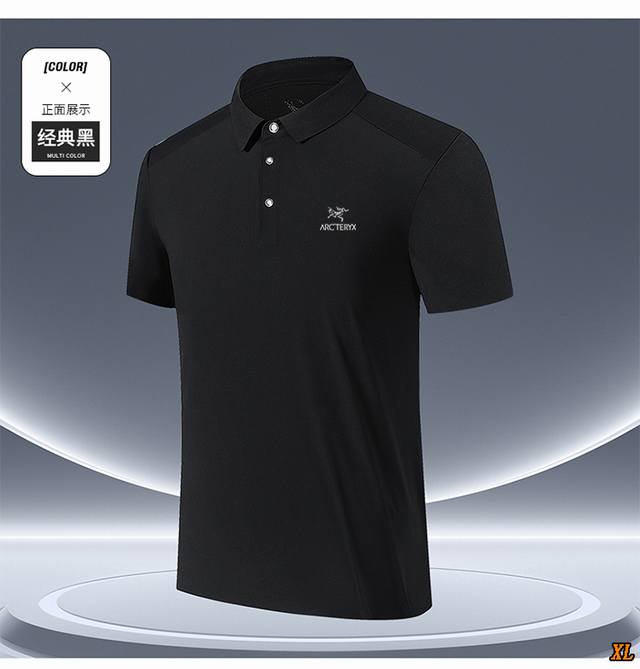 Arc’Teryx始祖鸟 独家实拍上新夏季高品质印花冰丝T恤运动休闲跑步健身透气短袖Polo杉户外速干衣短袖，本季主打，货源充足，放心主推，高端品质，经典设计，