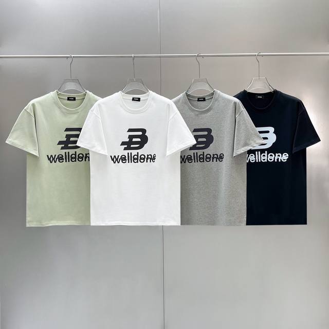 特价60元 款号W60 We11Done 25Ss Cdg重影锁链情侣宽松圆领短袖T恤-原厂品质Color：黑色 白色 抹茶绿 灰色Size：S M L Xl面