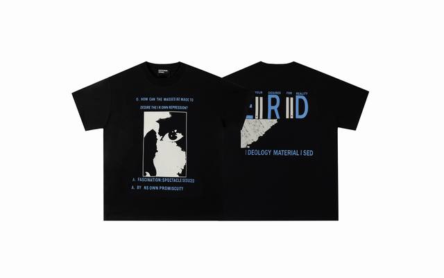 款号420 今年穿富二代一定会暴富Erdenfants Riches Deprimes 忧郁的富二代静谧之眼印花短袖面料采用定织250G32支双股双纱纯棉 结构