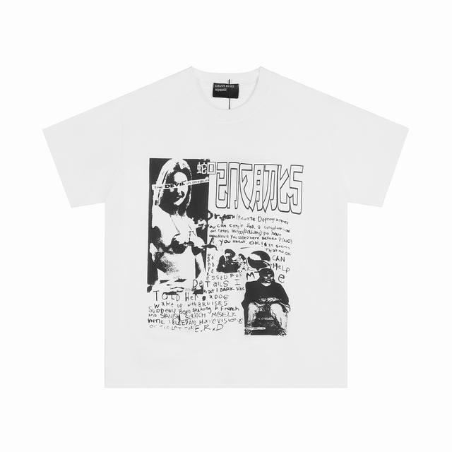 款号480 今年穿富二代一定会暴富Erdenfants Riches Deprimes 忧郁的富二代恶魔蛇口女孩印花短袖面料采用定织250G32支双股双纱纯棉