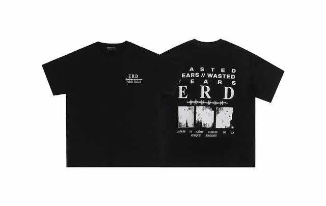 款号480 今年穿富二代一定会暴富Erdenfants Riches Deprimes 忧郁的富二代荆棘锁链印花短袖面料采用定织250G32支双股双纱纯棉 结构