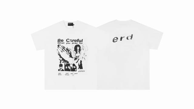 款号500 今年穿富二代一定会暴富Erdenfants Riches Deprimes 忧郁的富二代Be Careful小心翼翼素描女孩印花短袖面料采用定织25