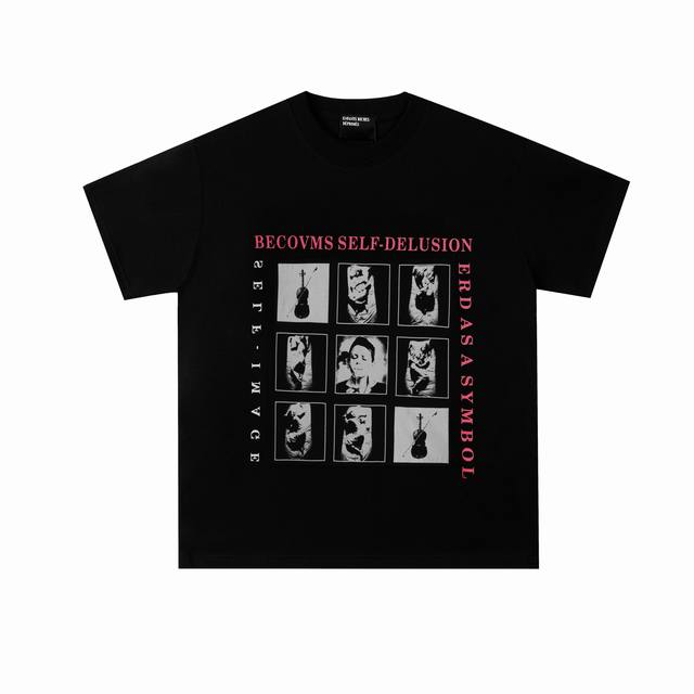 款号510 今年穿富二代一定会暴富Enfants Riches Deprimes 忧郁的富二代25Ssmaxfield 九宫格小提琴 印花短袖面料采用定织250