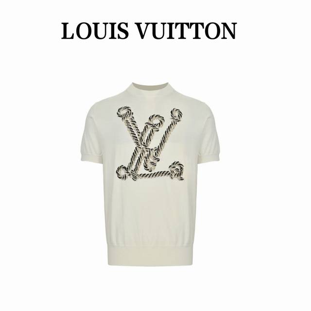 Louis Vuitton 路易威登 25Ss 麻绳提花针织短袖Lv新款针织短袖，航海系列的元素 Lv经典的扭绳Logo，面料是超级舒适的针织材质，整件衣服手感