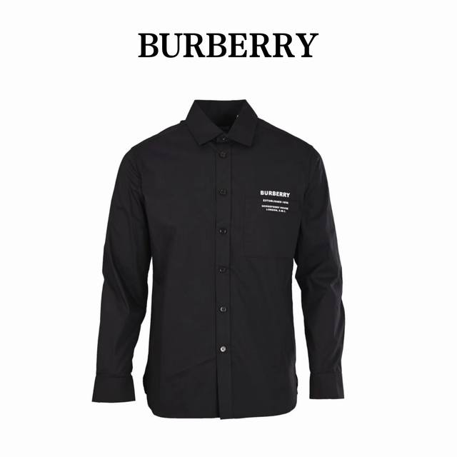 Burberry巴宝莉Bbr 口袋硅胶印字母长袖衬衫原版国内5500购入！对比市场面料，无法做到密度如此之高 ，柔软且硬挺 ，采用韩国衬衫面料，不计成本， 做到
