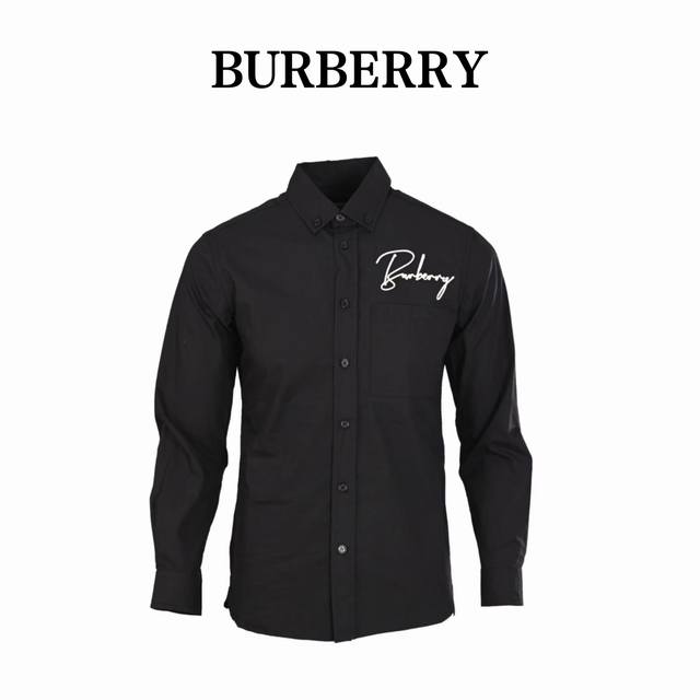 Burberry巴宝莉Bbr 22Fw 签名刺绣长袖衬衫原版打版，采用韩国进口100支全棉，面料特点柔软舒适丝绸光泽，数次水洗依旧挺括如新，21针针脚还原意大利