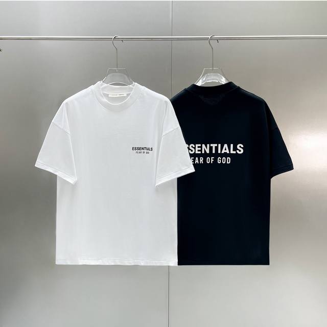 款号F30 两色齐发 Fear Of God Fog Essential基础硅胶 印花经典情侣宽松短袖-原单版本 不是纯棉白送 Color：黑色 白色Size：