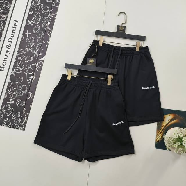 尺码Xs-L爆款2025夏季新品Balenciaga 巴黎世家短裤经典小字母Logo刺绣五分裤本市场No.1的质量 真正天花板品质 全部原版开发注意细节图 避免