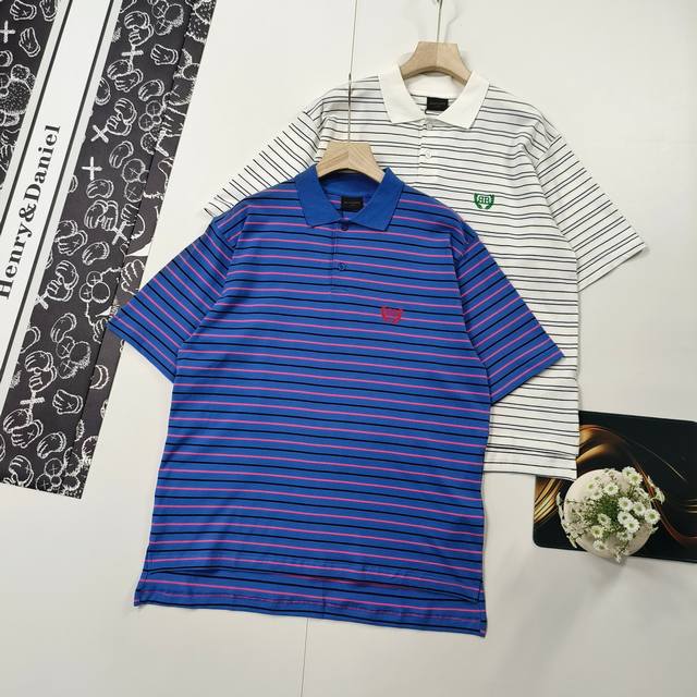 尺码Xs-L精选Balenciaga 巴黎世家Polo衫简约条纹胸前麦穗刺绣Polo衫短袖T恤本市场No.1的质量 真正天花板品质全部原版开发注意细节图 避免被