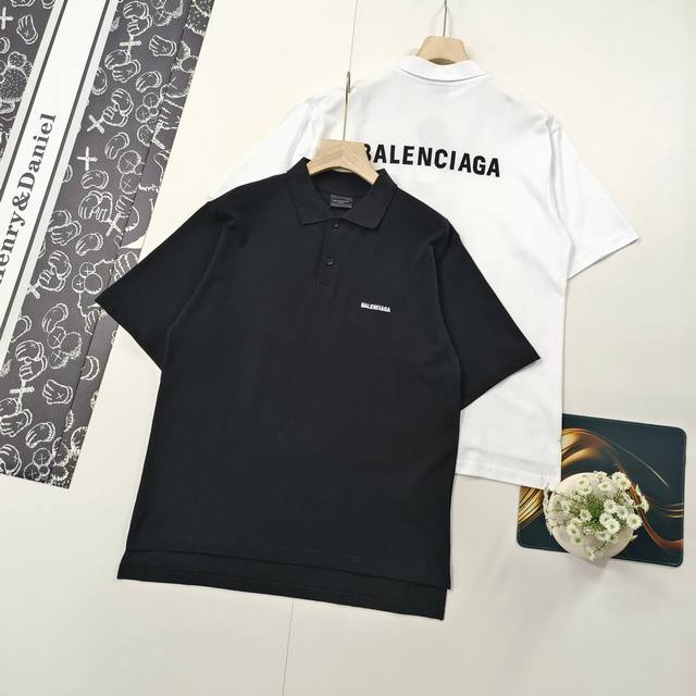 尺码Xs-L爆款2025夏季新品Balenciaga 巴黎世家Polo衫前后字母Logo刺绣Polo衫短袖T恤本市场No.1的质量 真正天花板品质前后片开叉设计