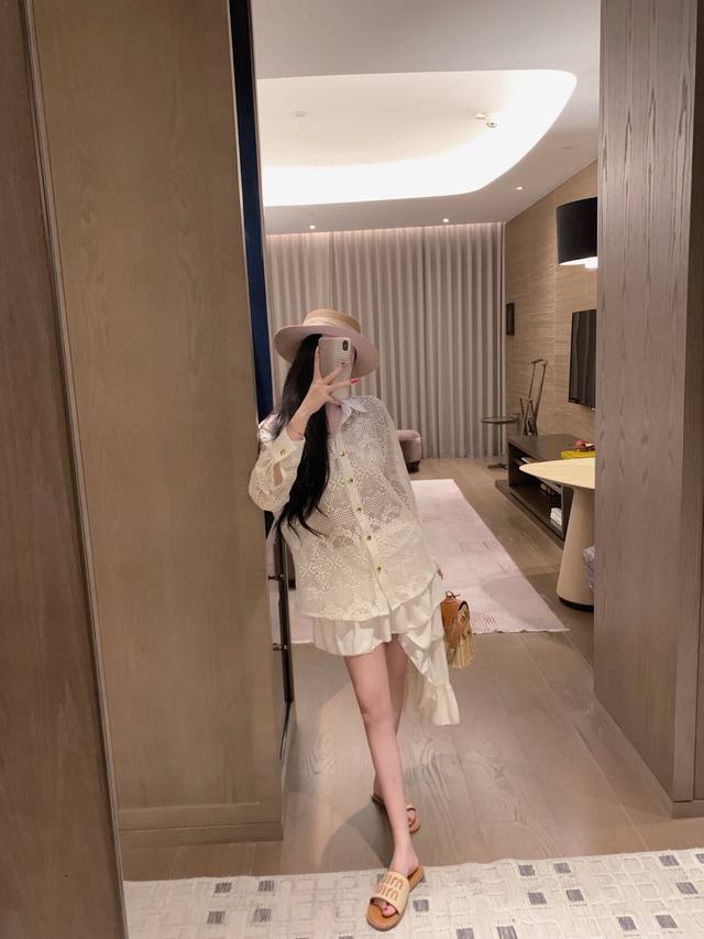 Chanel 香奈儿小香中古条纹打底衫短裙套装Sml 图末