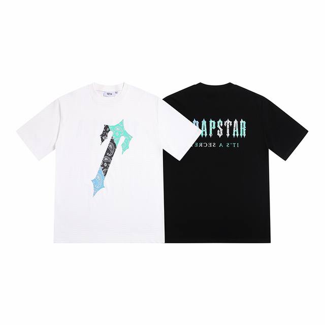 Yh613# Trapstar 280克重磅双纱纯棉宽松短袖T恤15Size：S M L Xl Color: 黑色 白色
