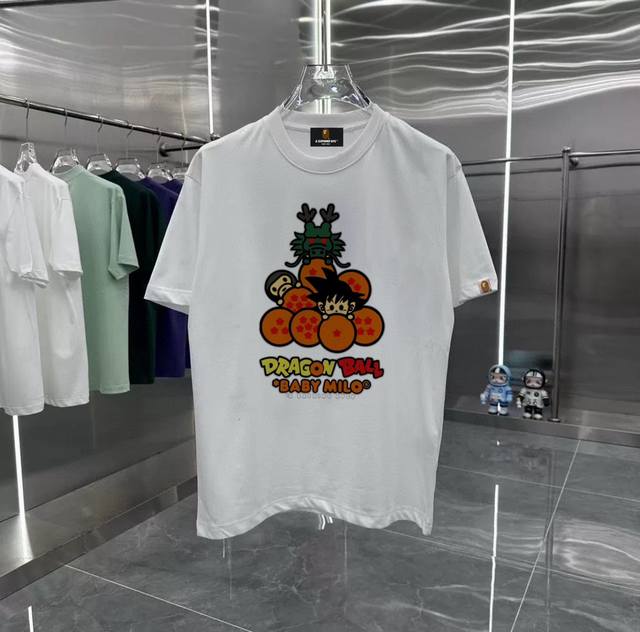 Bape 七龙珠系列 专柜款复古情侣 印花短袖T落肩袖 重磅280G精梳棉材质 透气舒适 版型宽松进口外贸级专柜印花，随意搓洗不褪色不变形。 情侣款 男女同款哦