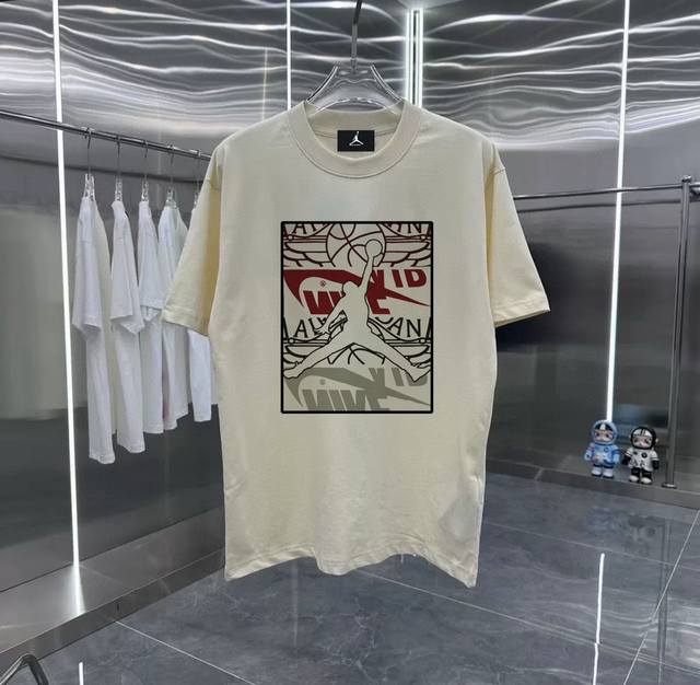 乔丹Nike系列 专柜款复古情侣 印花短袖T落肩袖重磅280G精梳棉材质 透气舒适 进口外贸级专柜印花，随意搓洗不褪色不变形。 情侣款 男女同款哦