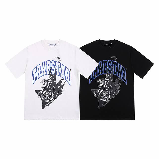 Yh602# Trapstar 280克重磅双纱纯棉宽松短袖T恤12Size：S M L Xl Color: 黑色 白色
