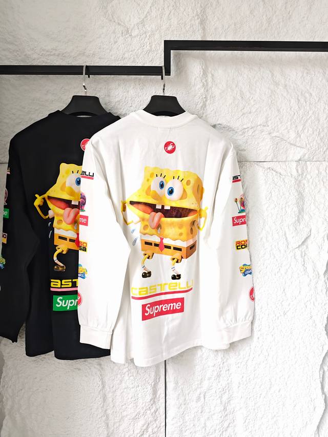 Supreme X Spongebob Squarepants海绵宝宝 X Castelli 联名款 Ss Week11 Racing L S Tee 海绵宝宝