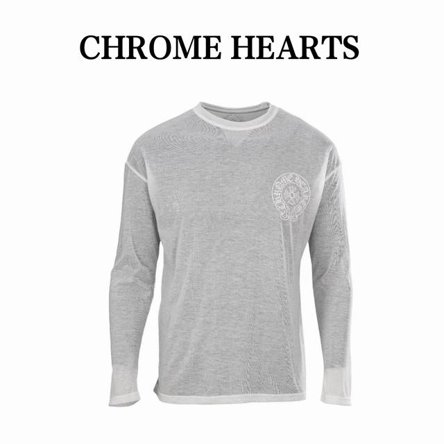 Chrome Hearts克罗心Ch 复古梵文后背国旗星条长袖T恤面料采用130克强捻100%冰丝棉面料 手感爽滑 穿着舒适 轻薄透气 可做防晒。定染本白颜色，