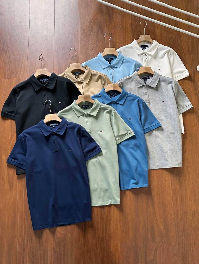 高品质 Tommy 汤米男装纯棉商务休闲纯色8色短袖T恤 翻领Polo衫 男士夏季必备款时尚之选！男士的衣橱中，Polo衫必占着重要的一席之地！谈及纯棉材质的P