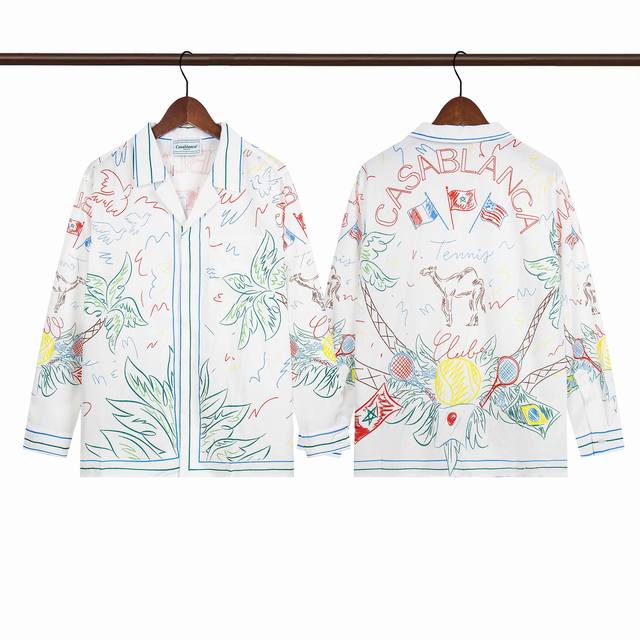 款号C607Casablanca 高品质沙滩系列长袖衬衫尺码M L Xl Xxl Xxxl