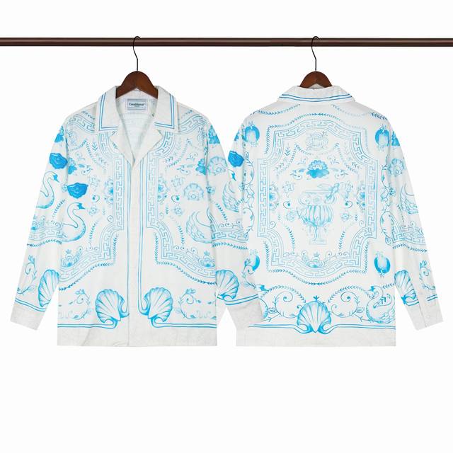 款号C604Casablanca 高品质沙滩系列长袖衬衫尺码M L Xl Xxl Xxxl