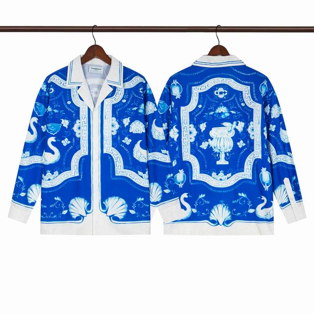 款号C603Casablanca 高品质沙滩系列长袖衬衫尺码M L Xl Xxl Xxxl