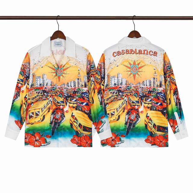 款号C601Casablanca 高品质沙滩系列长袖衬衫尺码M L Xl Xxl Xxxl