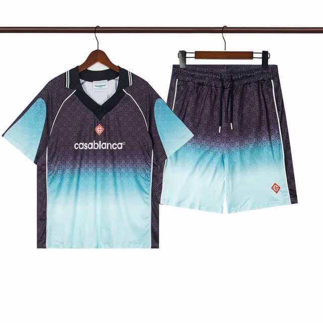C274短袖Polo C374短裤 Casablanca卡萨布兰卡夏季新款休闲套装 男女同款尺码M L Xl Xxl
