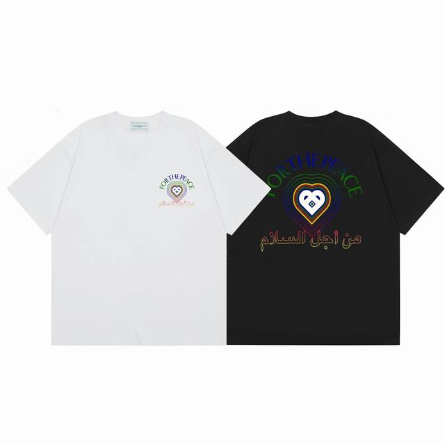 款号C89Casablanca 高品质纯棉双沙休闲短袖T恤颜色:黑色 白色尺码S M L Xl