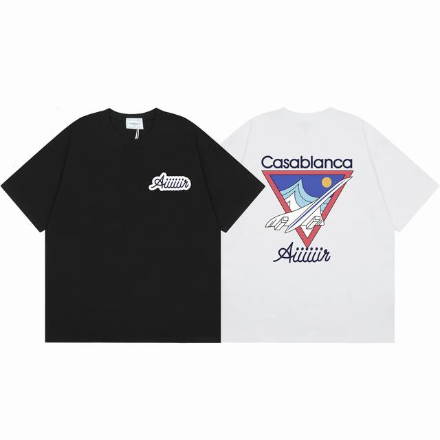 款号C87Casablanca 高品质纯棉双沙休闲短袖T恤颜色:黑色 白色尺码S M L Xl