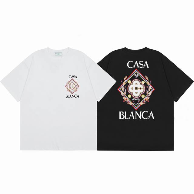 款号C58Casablanca 高品质纯棉双沙休闲短袖T恤颜色:黑色 白色尺码S M L Xl