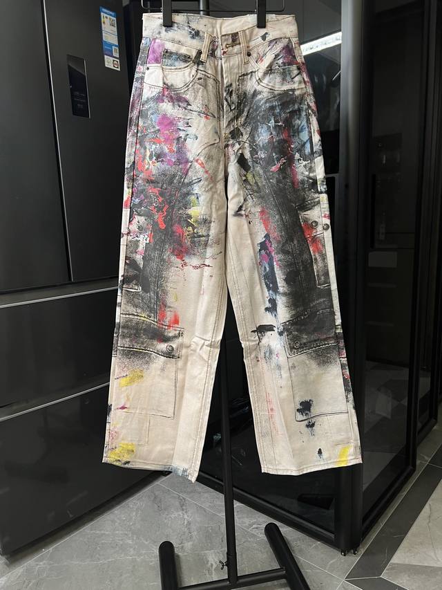 隔天 Acne Studios 25Fw 1981U画家涂鸦打印牛仔裤 卡其 Size：46 48 50 52 对应S-Xl 详细尺码可查图9