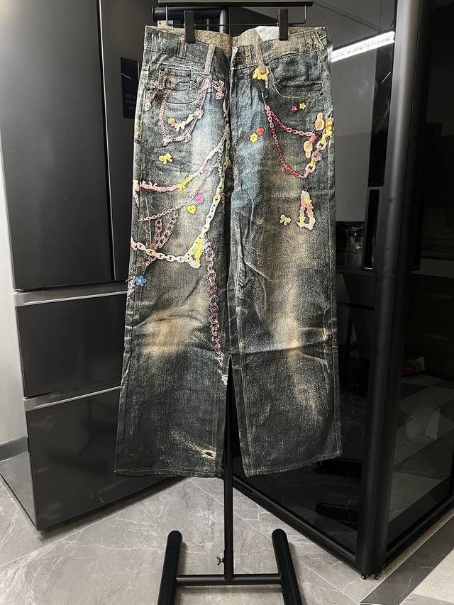 隔天 Acne Studios 25Fw 1981M糖果链条3D打印印花牛仔长裤 蓝 Size：46 48 50 52 对应S-Xl 详细尺码可查图9