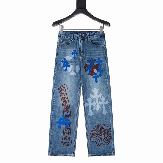 款号Y841Chrome Hearts 克罗心 高级限定同款牛仔裤散发着不羁的个性和独特的魅力。每一处磨损和破洞都是精心设计，呈现出一种独特的艺术感。选用进口牛