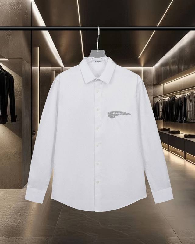 Givenchy 纪梵希 Gvc 爆款来袭 塔罗万象系列直喷Logo长袖衬衫 2025Ss官网新款长袖 衬衫 衬衣，精美工艺 高端版本，专柜定制面料 透气舒适度
