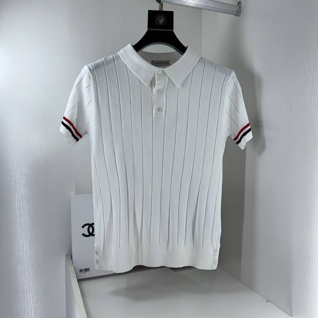 Thom Browne 汤姆布朗 四杠针织Polo衫升级，灵感源自八十年代复古原版面料 官方同款 Polo衫定制 网纱毛衣针织面料 手感非常舒服 春夏最新砖柜同