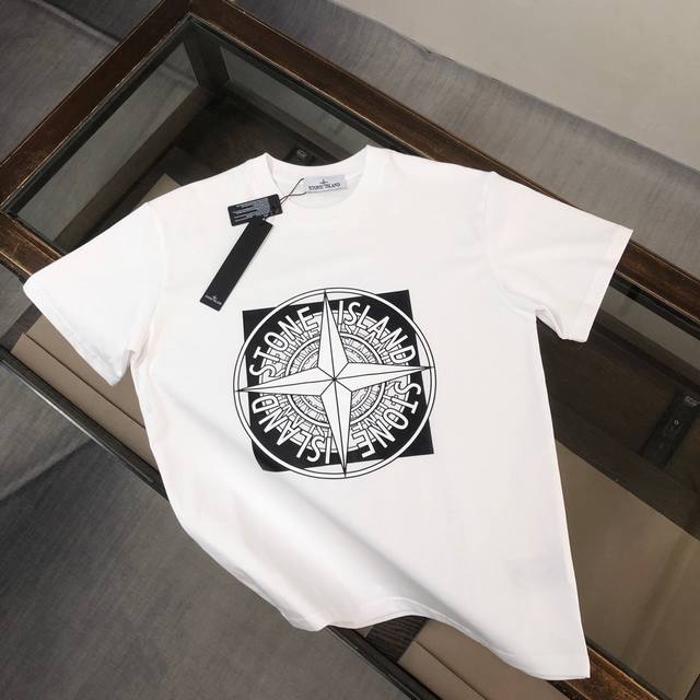 Stone Island 石头岛 2025最新款T恤，情侣款～原单狠货，时尚休闲爆款短T，特供定制棉质面料～ 全棉T恤 ～经过预洗 防止出现变形缩水问题 上身体
