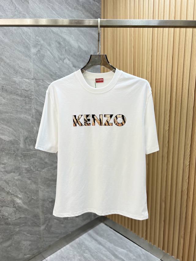 Kenzo 2025最新款潮牌情侣款，经典Logo印花圆领T恤，春夏新品！高品质280克纯棉面料，时尚百搭经典潮款 ，穿着舒适，透气 时尚，不失个性， 帅气有型