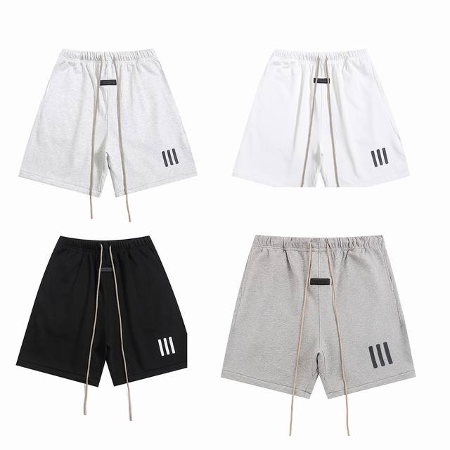 Fear Of God Fog 联名R123小标三杆短裤款号：K221# 颜色：黑色 白色 浅灰色 深灰色码数：S M L Xl