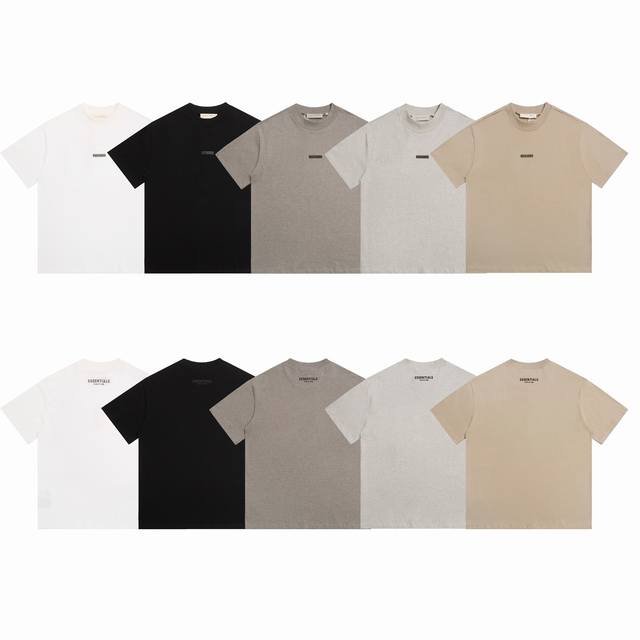 Essentials Fear Of God 胸前手工标短袖T恤款号：E2398# 颜色：黑色 白色 麦岩灰 深麦灰 木棕色码数：S M L Xl