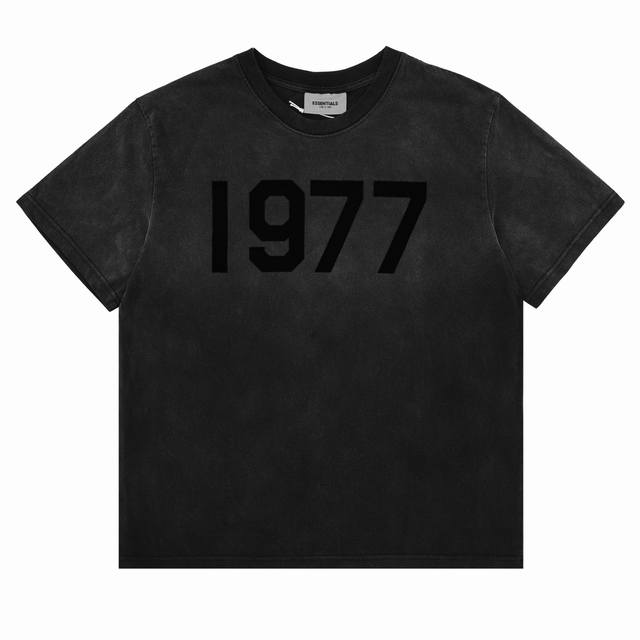 Fog Fear Of God第八季复线 水洗1977植绒字母印花圆领短袖T恤Size：S-L
