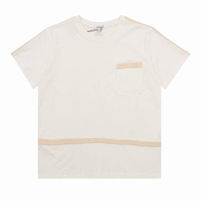 Loewe 罗意威 拼色编花织带圆领T恤Size：S-L