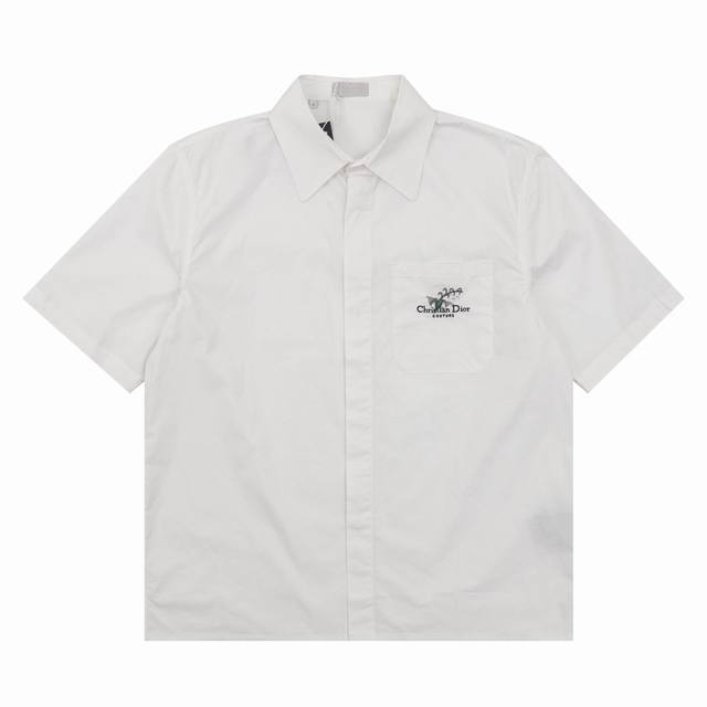 Dior 迪奥 口袋花卉刺绣短袖衬衫Size：Xs-L