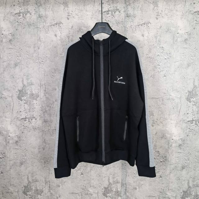 Blcg × Puma彪马Puma Large Tracksuit Pants In Black Red 25Fall 联名合作款彪马徽标刺绣连帽拉链运动夹克外