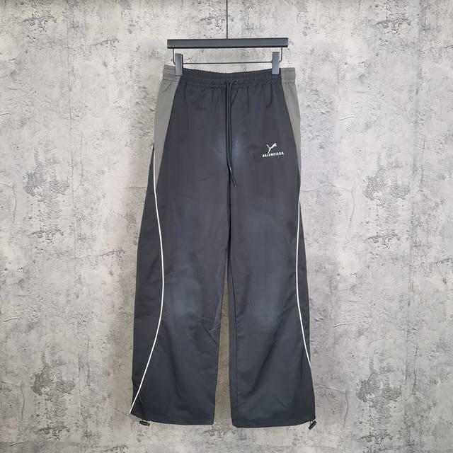 Blcg × Puma彪马 Puma Tracksuit Pants In Elephant Grey 25Fall 联名合作款做旧抽象抹白拼接撞色运动裤长裤直