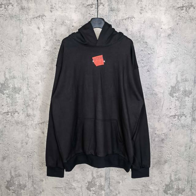 Blcgtaped Balenciaga Back Hoodie Medium Fit In Faded Black 25Fw 微标字母刺绣+印花覆盖连帽卫衣颜