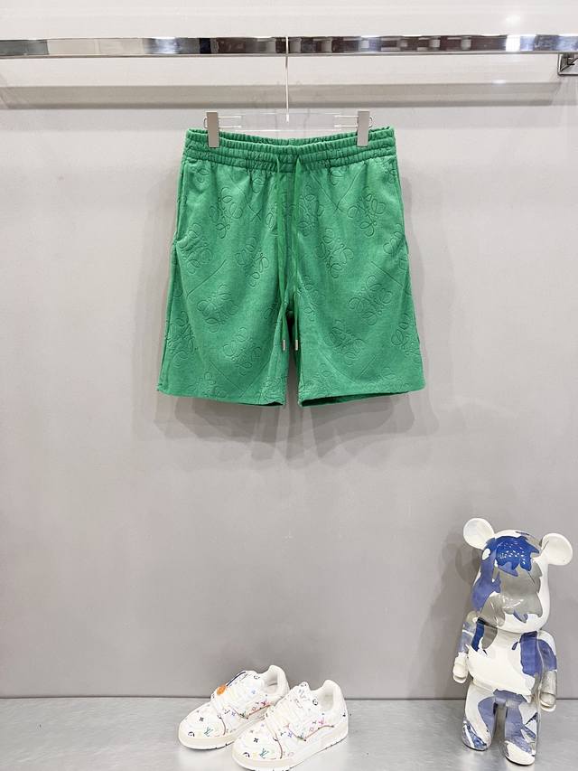 Loewe 罗意威 定制提花面料短裤满身老花暗纹图腾Logo提花工艺标识官方同步 高版本 高品质时尚个性 百搭潮流纯原品质 原版面料吊牌 领标 水洗麦 三标齐全