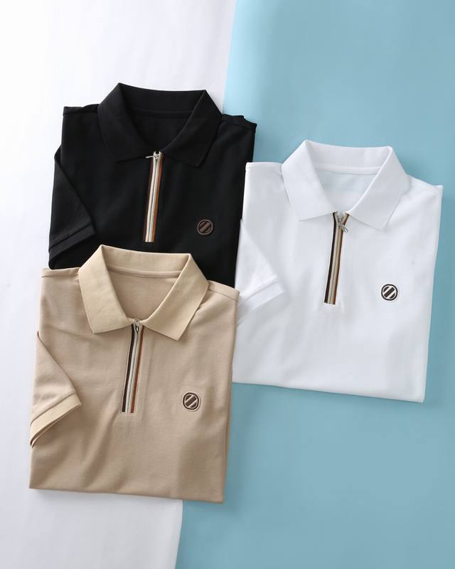 新品Ez *尼亚 Ss夏季新款网眼珠地棉布翻领短Tee，男士“Z”皮标商务休闲短袖Polo衫！贸易公司渠道稀出，领先Gw发售！Z家经典系列推荐，它不仅能满足您日