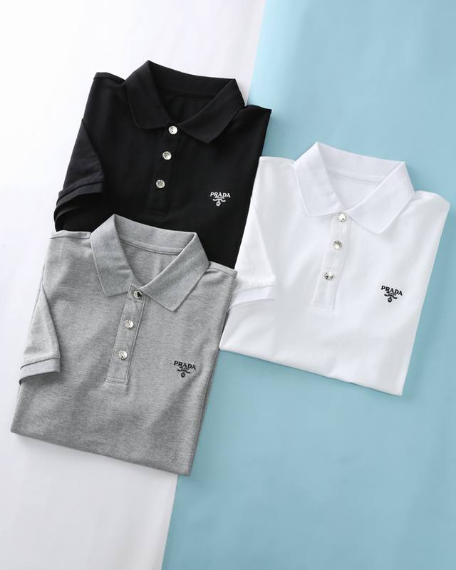 新品 Pa*拉 Ss夏季新款网眼珠地棉布基础翻领短Tee，男士经典字母标识刺绣商务休闲短袖Polo衫！贸易公司渠道稀出，同步Gw发售！P家全新Polo衫单品奉献